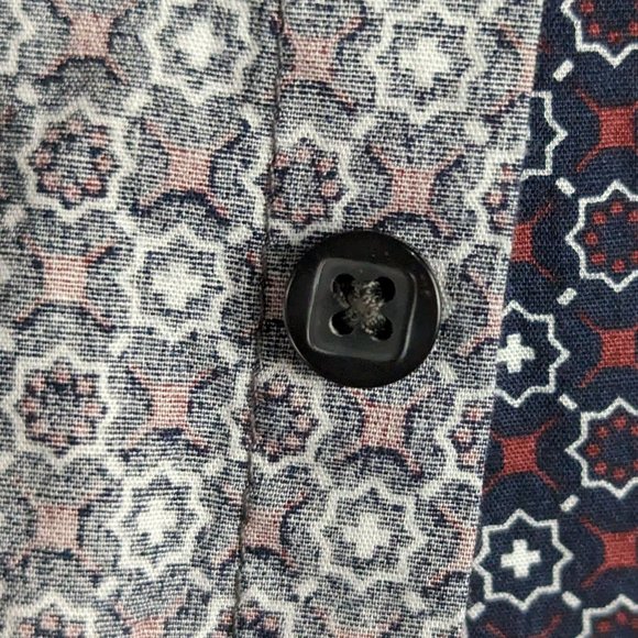 Bruno* Men's Short Sleeve Button Down Straight Hem BOHO Print Shirt~ Size‎ XL - Picture 10 of 11